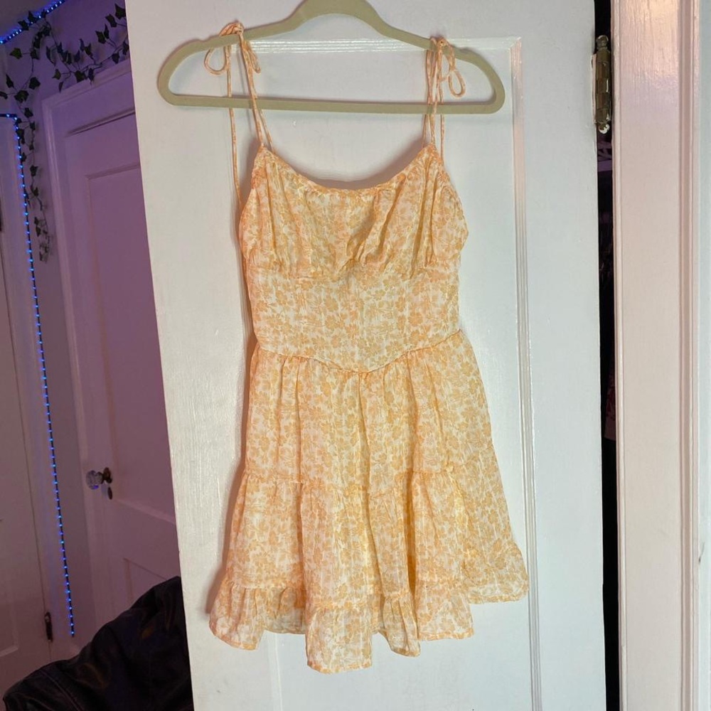 Orange floral dress